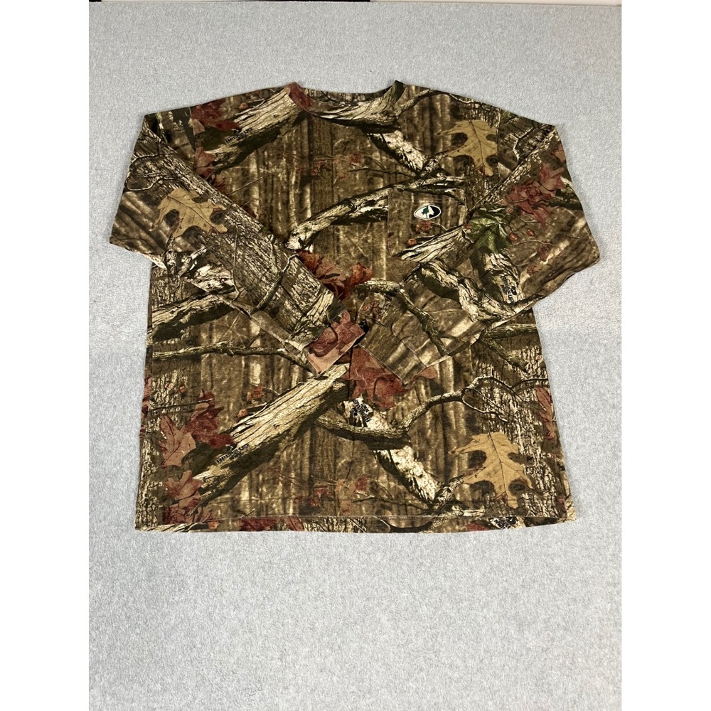 Mossy Oak Pursuits Mens Large Camo Long‎ Sleeve Pocket T-Shirt Break-Up Infinity